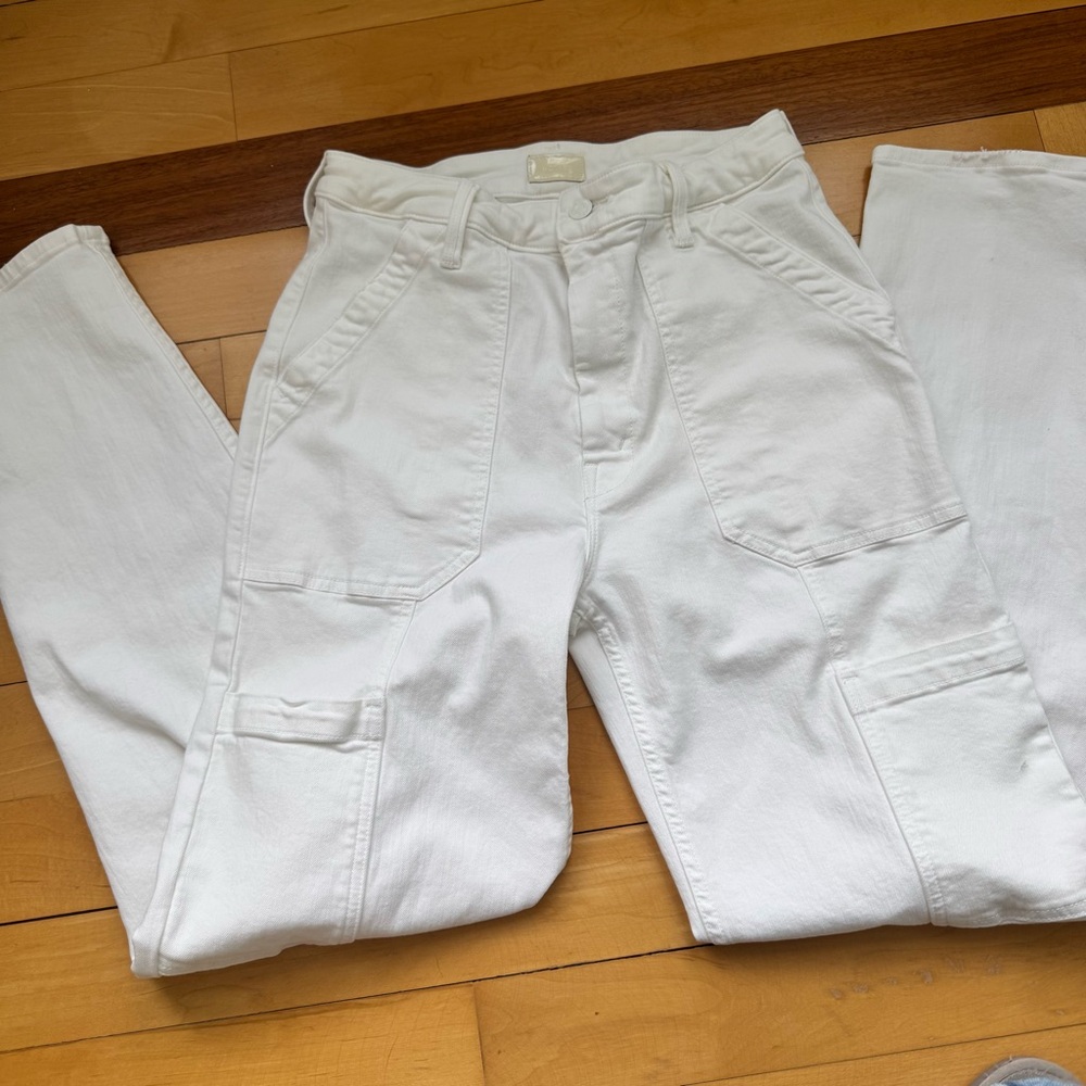 Mother White Painter-Style Denim Jeans